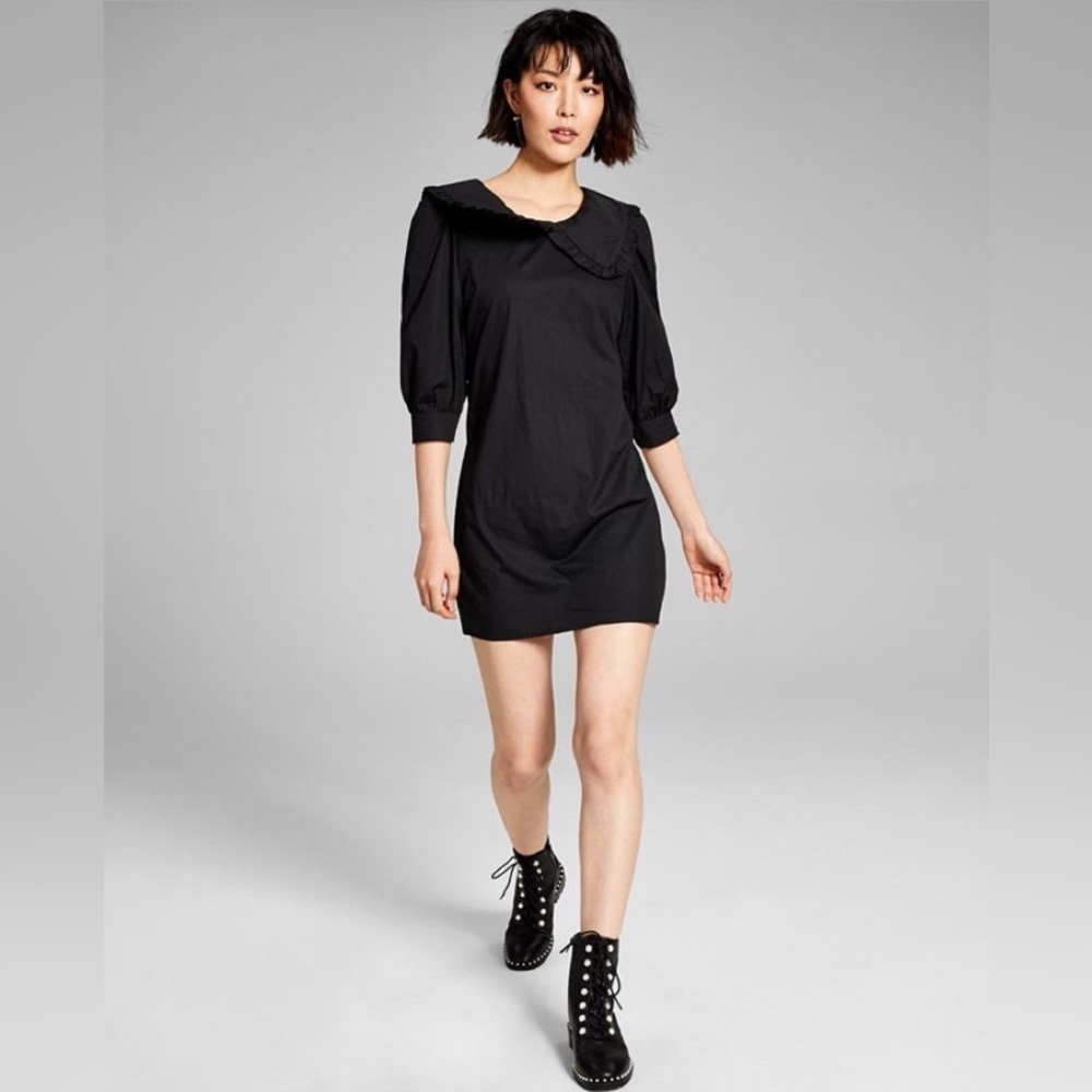 NWT “And Now This” Black Mini Shift Dress Sz M